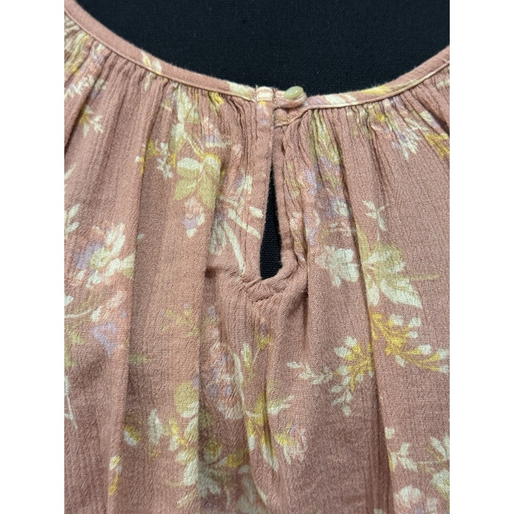 Chaps Ralph Lauren Floral Peasant Top Large Bohemian Cottagecore Coastal Casual - Picture 2 of 6